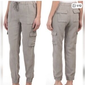 Women's Taupe Cargo Jogger Pants - Casual Utility Style